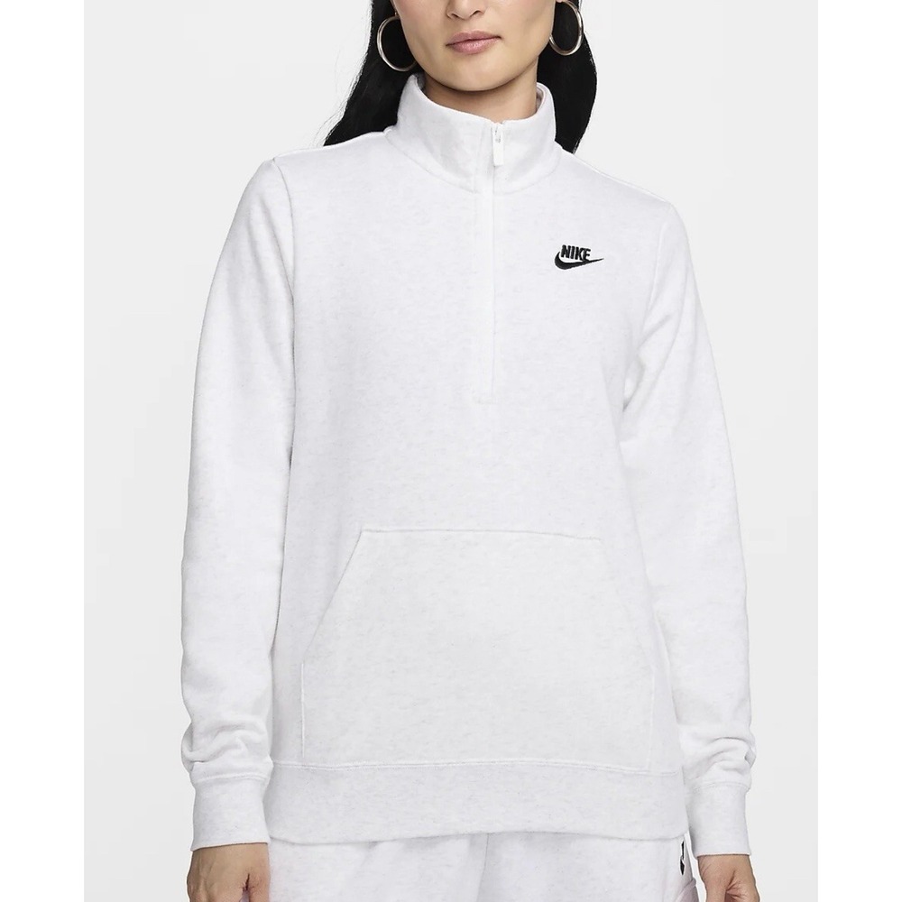 Nike Phoenix Oversized‎ Fleece 1/2 Half Zip 1X Sweatshirt Pullover White Pocket